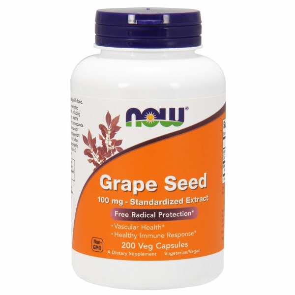 Semillas De Uva Supplement Now Foods, 200 Cápsulas, 90% Polifenoles X6 - Venta Internacional.