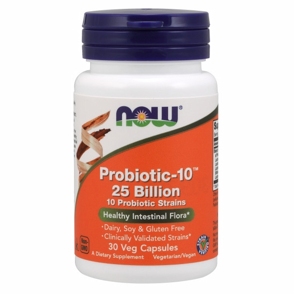 Probiótico Supplement Now Foods, 10 25 Mil Millones, 30 Cápsulas Vegetarianas X6 - Venta Internacional.