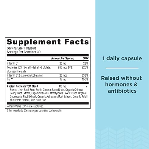 Foto 3 pulgar | Suplemento De Hierro Ancient Nutrition 18 Mg 30 Cápsulas - Venta Internacional.