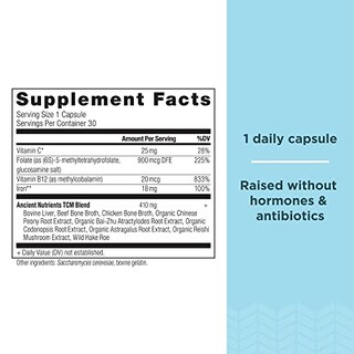 Foto 2 | Suplemento De Hierro Ancient Nutrition 18 Mg 30 Cápsulas - Venta Internacional.