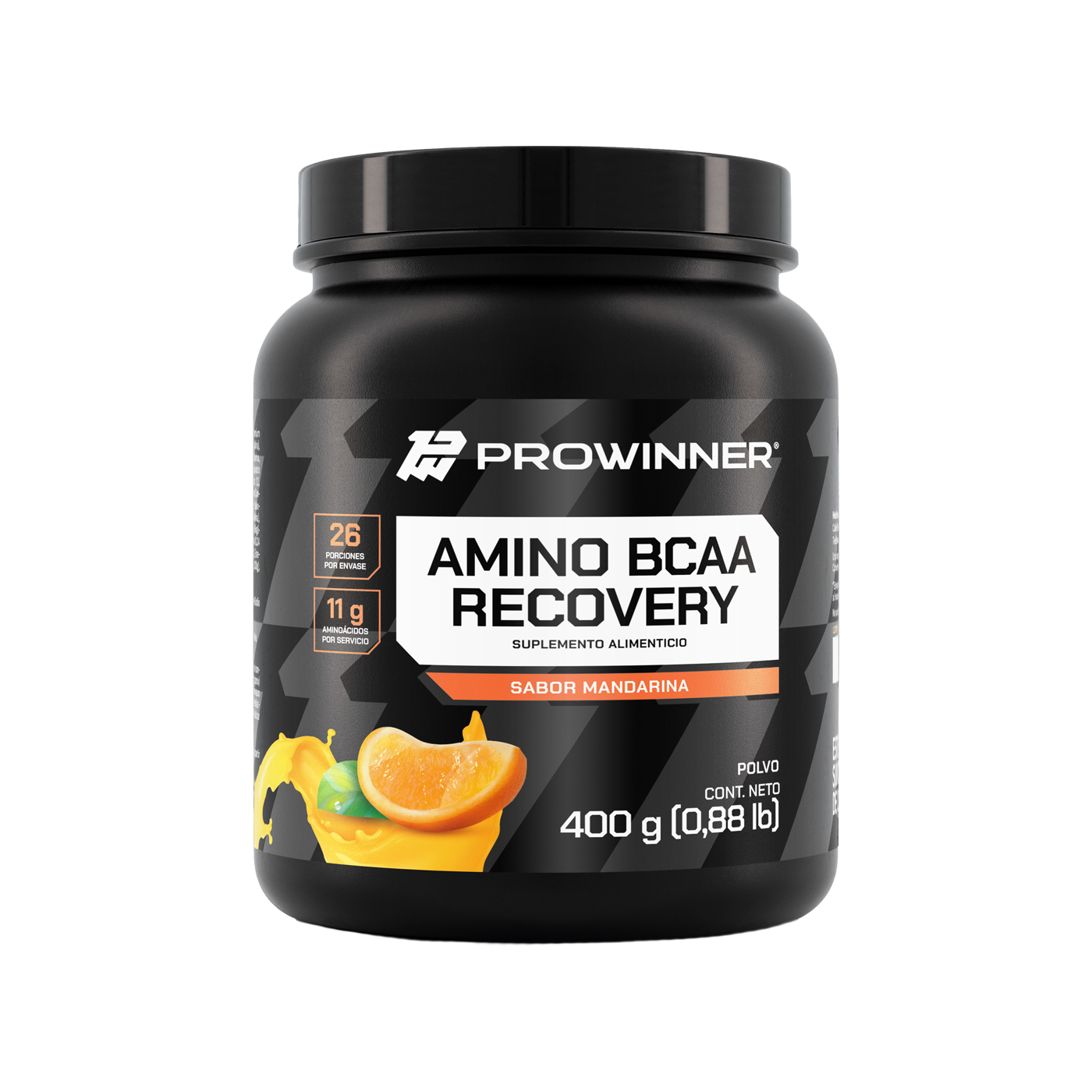 Foto 2 pulgar | Suplemento Amino Bcaa Recovery Prowinner Sabor Mandarina 400 G