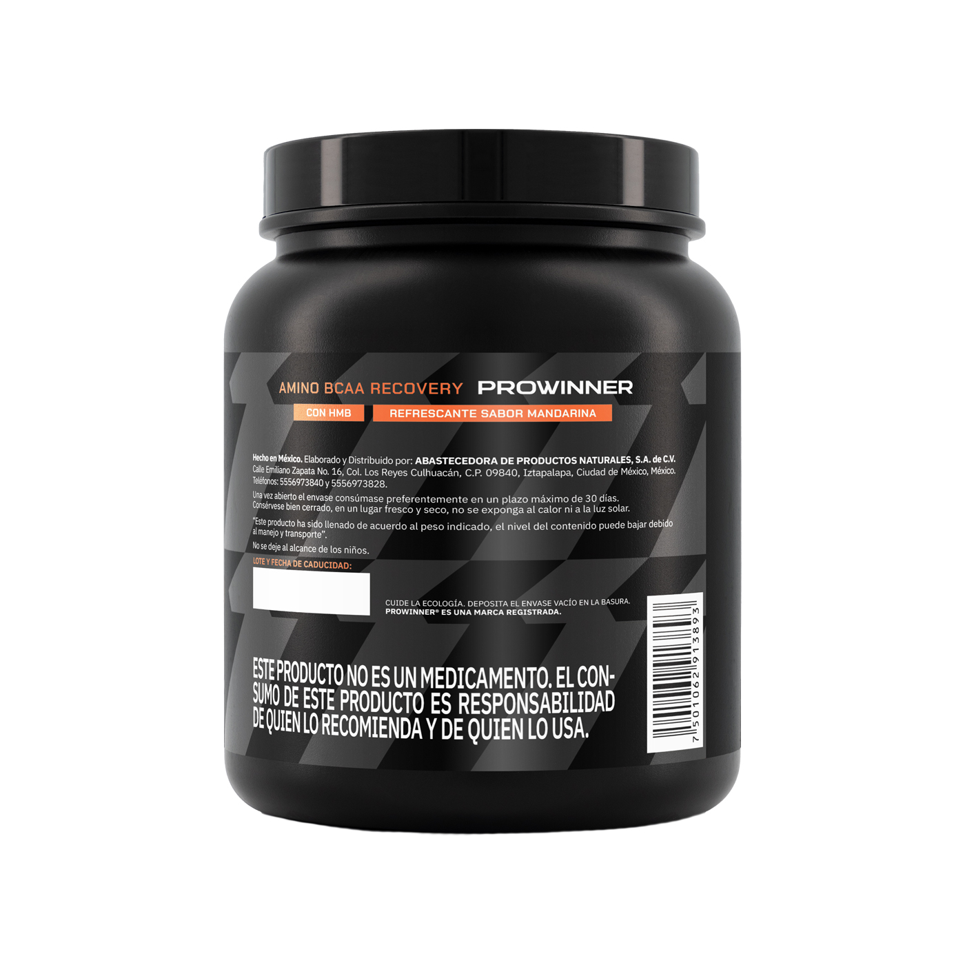 Foto 3 pulgar | Suplemento Amino Bcaa Recovery Prowinner Sabor Mandarina 400 G