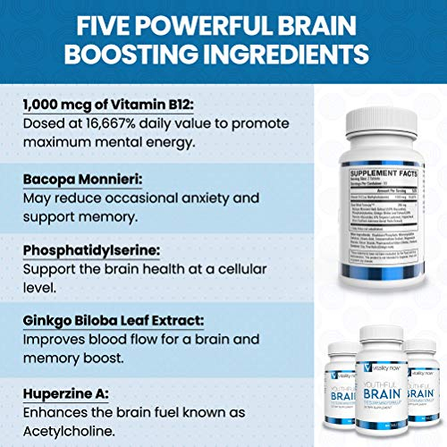 Foto 5 pulgar | Suplemento Vitality Now Para Apoyar La Memoria Cerebral Juvenil, 120 Unidades - Venta Internacional.