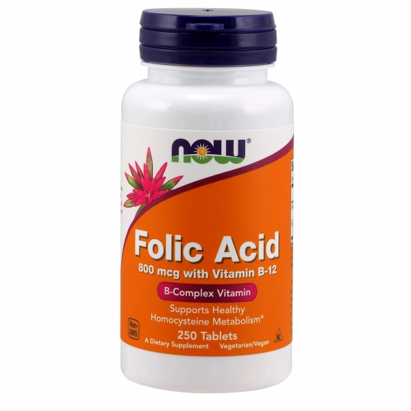 Complementa El Ácido Fólico Con Vitamina B-12 De Now Foods, 250 Tabletas - Venta Internacional.