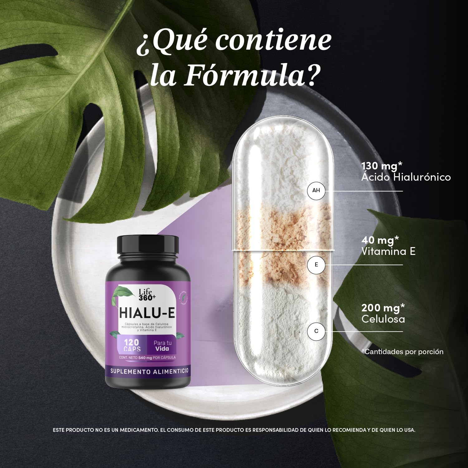 Foto 5 pulgar | Suplemento Ácido Hialurónico Vitamina E Life 360+ Hialu-e 120 Cápsulas