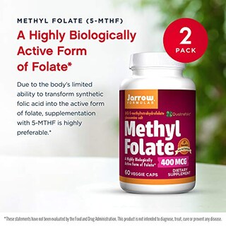 Foto 3 | Suplemento de Folato de Metilo de Jarrow Formulas 400 Mcg 60 Cápsulas X2 - Venta Internacional