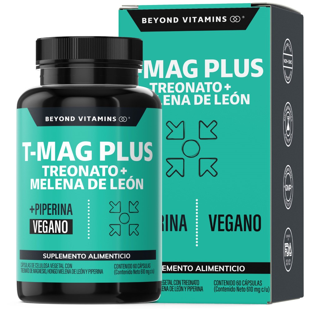Foto 1 | Suplemento Alimenticio T-mag Plus Treonato + Melena de León  Beyond Vitamins 60 Cápsulas