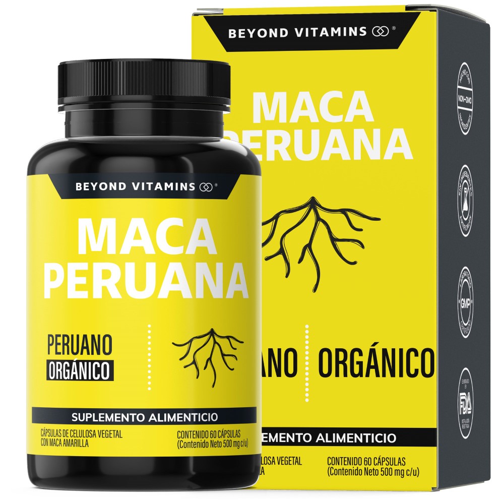Suplemento Alimenticio Maca Peruana Amarilla Beyond Vitamins 60 Cápsulas