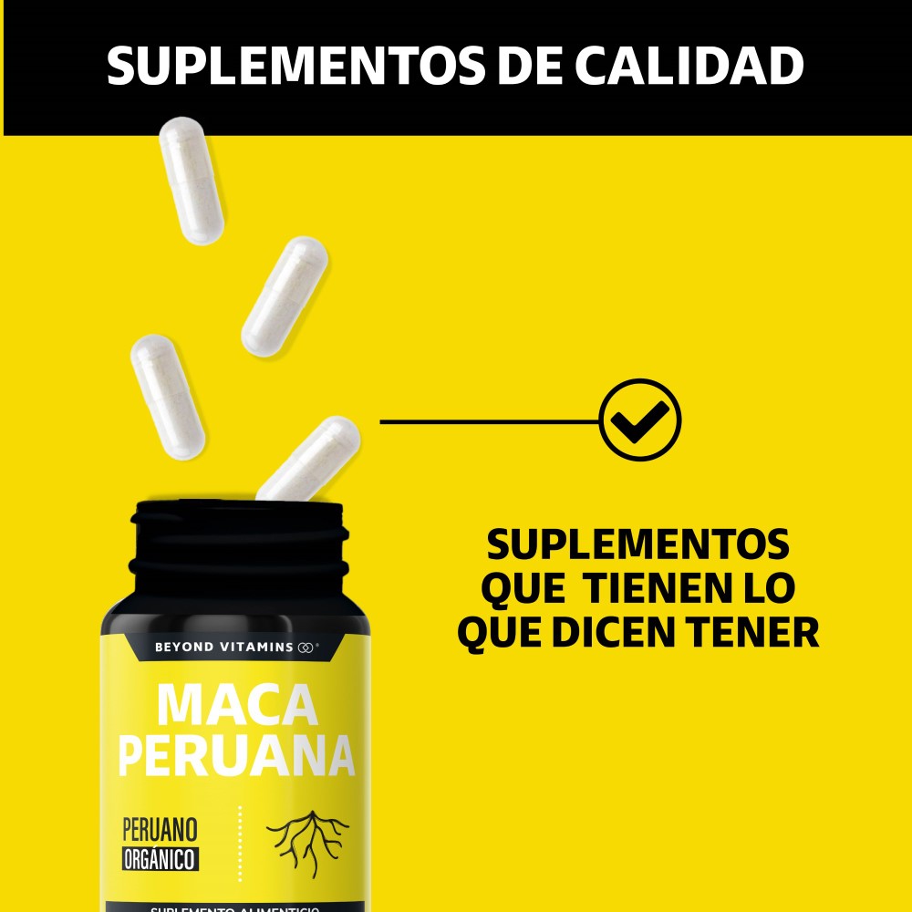 Foto 4 | Suplemento Alimenticio Maca Peruana Amarilla Beyond Vitamins 60 Cápsulas