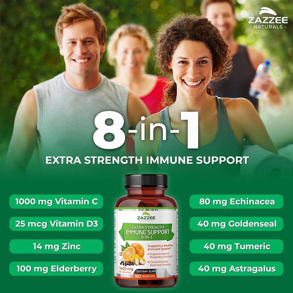 Foto 3 pulgar | Suplemento Zazzee Extra Strength 8 En 1 Para Apoyar El Sistema Inmunitario 1400 Mg - Venta Internacional.