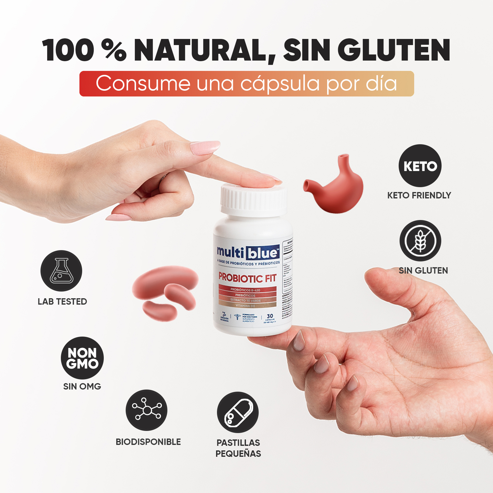 Foto 5 pulgar | Suplemento Multiblue Probiotic Fit 30 Cápsulas