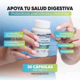 Foto 2 | Suplemento Multiblue 30 Billones Probióticos Fit 30 Cápsulas