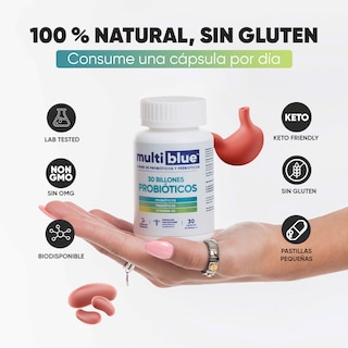 Foto 4 | Suplemento Multiblue 30 Billones Probióticos Fit 30 Cápsulas