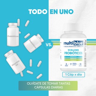 Foto 5 | Suplemento Multiblue 30 Billones Probióticos Fit 30 Cápsulas