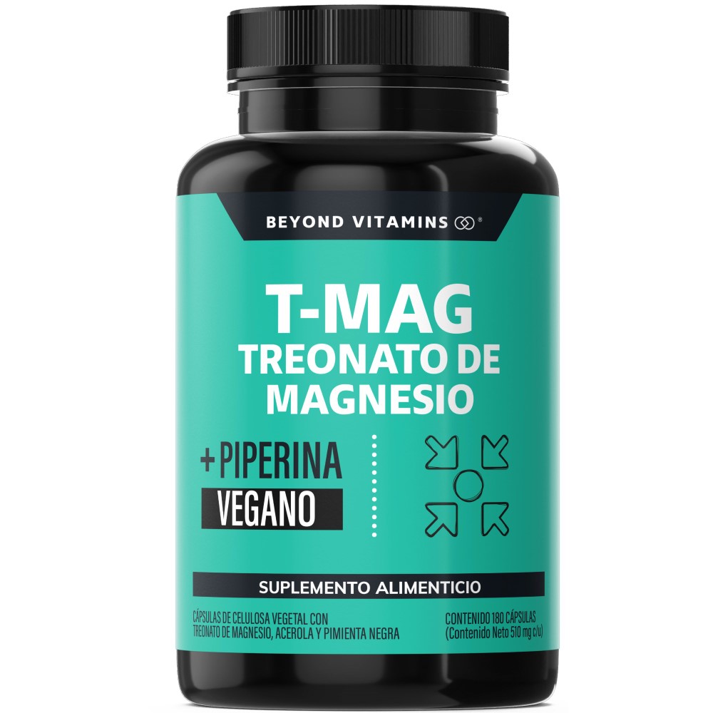 Suplemento Alimenticio T-mag Treonato Magnesio Beyond Vitamins 180 Cápsulas