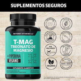 Foto 2 | Suplemento Alimenticio T-mag Treonato Magnesio Beyond Vitamins 180 Cápsulas