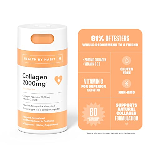 Foto 3 | Complemento Health By Habit Colágeno con Vitamina C Y E 2000 Mg - Venta Internacional