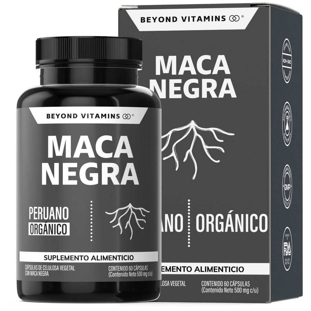 Suplemento Alimenticio Maca Peruana Negra Beyond Vitamins 60 Cápsulas