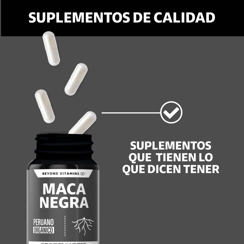 Foto 4 | Suplemento Alimenticio Maca Peruana Negra Beyond Vitamins 60 Cápsulas