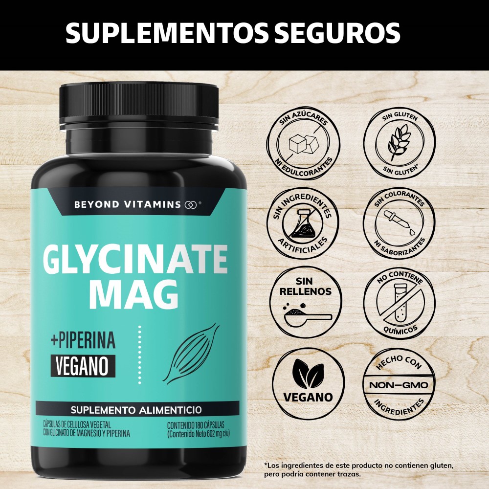 Foto 2 | Suplemento Alimenticio Glicinato de Magnesio + Pimienta Negra  Beyond Vitamins 180 Cápsulas