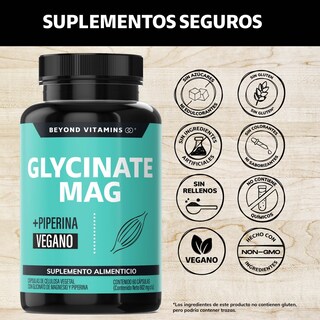 Foto 2 | Suplemento Alimenticio Glicinato de Magnesio + Pimienta Negra Beyond Vitamins 60 Cápsulas