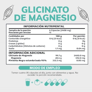 Foto 3 | Suplemento Alimenticio Glicinato de Magnesio + Pimienta Negra Beyond Vitamins 60 Cápsulas