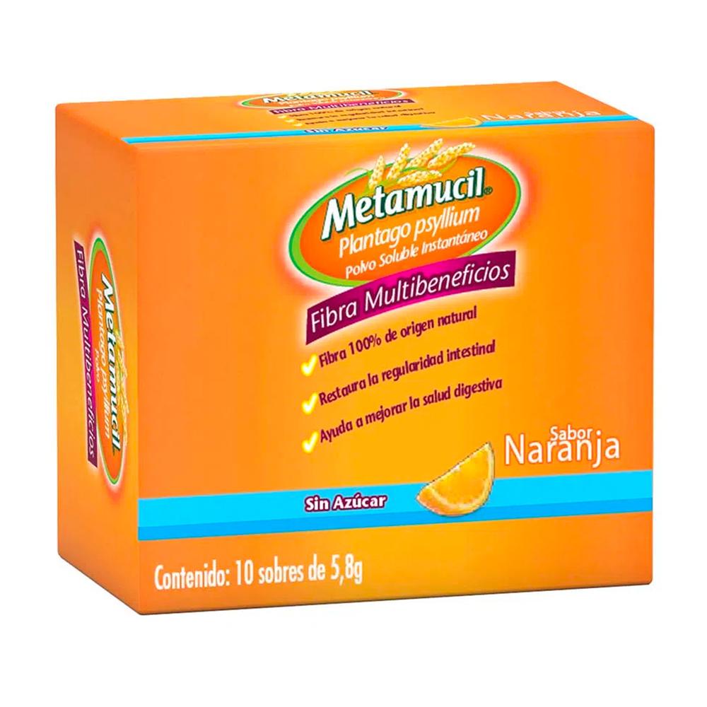 Foto 1 | Fibra Metamucil Sabor Naranja 10 Sobres de 5.8 g