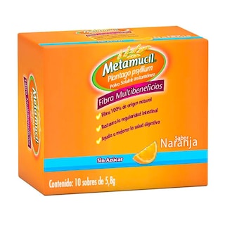 Foto 1 | Fibra Metamucil Sabor Naranja 10 Sobres de 5.8 g