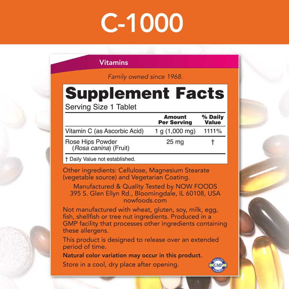 Foto 3 pulgar | Suplemento Now Con Vitamina C-1,000 Con Escaramujo 250 Comprimidos - Venta Internacional