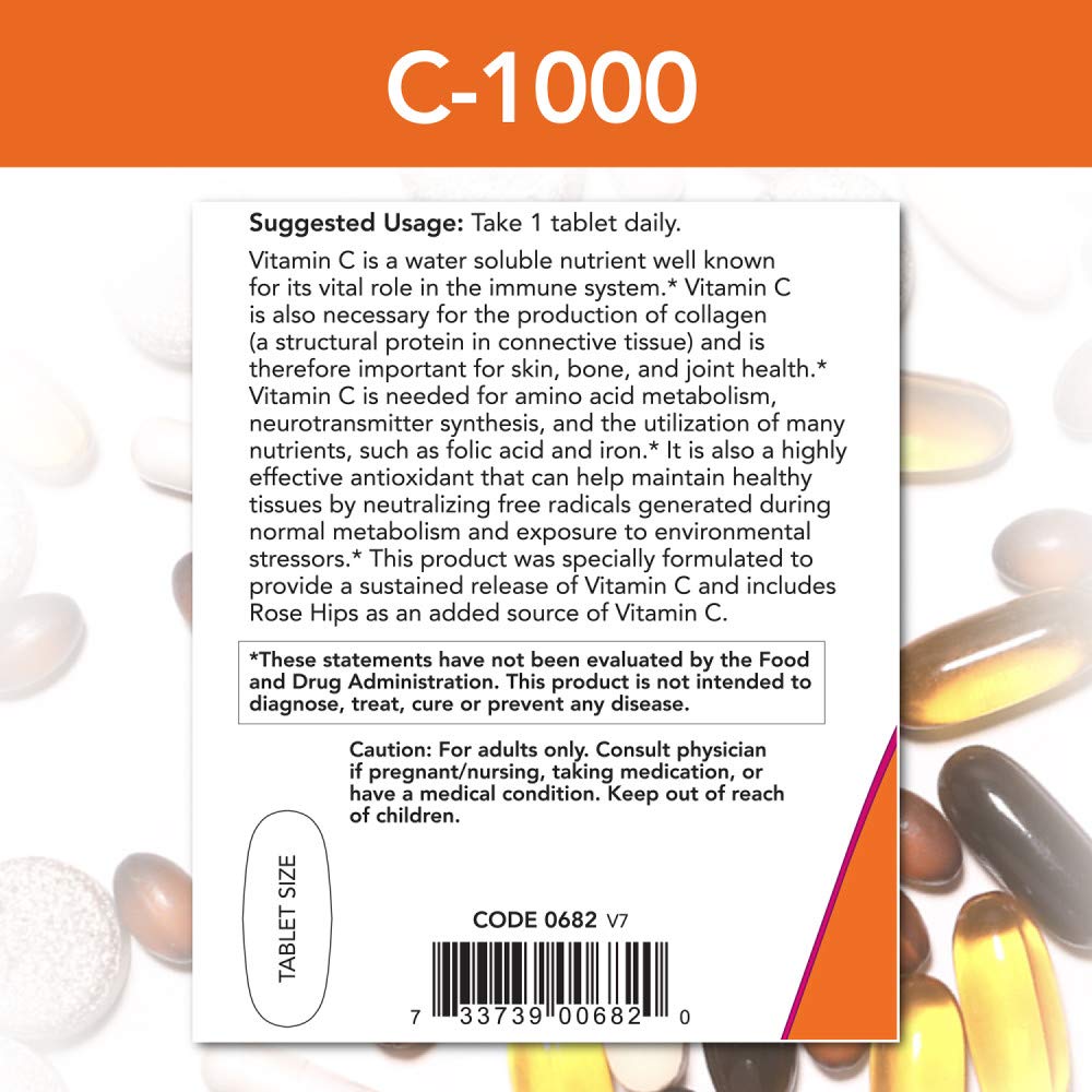 Foto 4 pulgar | Suplemento Now Con Vitamina C-1,000 Con Escaramujo 250 Comprimidos - Venta Internacional