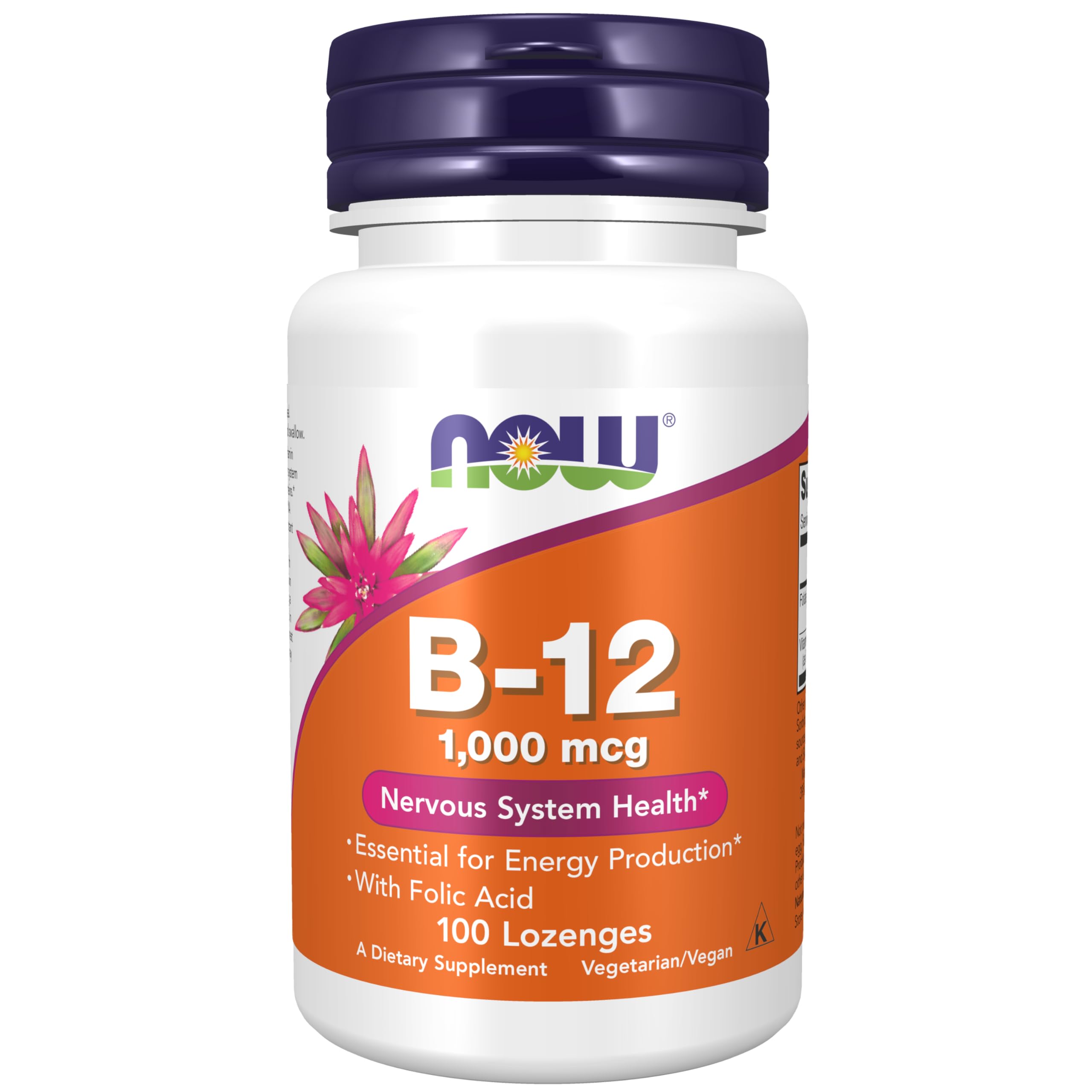 Foto 2 pulgar | Suplemento Now de Vitamina B-12 De 1000 MCG con Ácido Fólico 100% Masticable - Venta Internacional