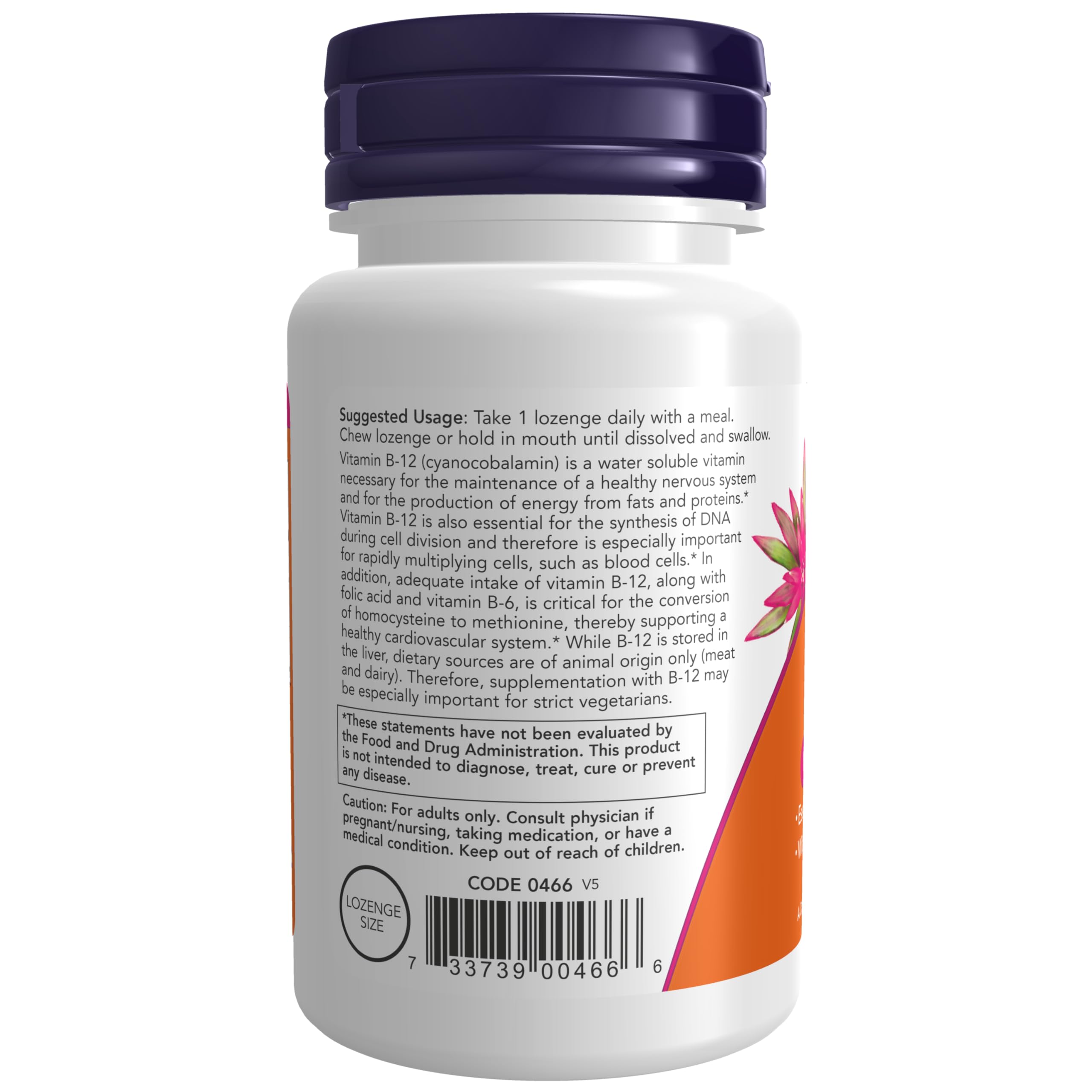 Foto 4 pulgar | Suplemento Now de Vitamina B-12 De 1000 MCG con Ácido Fólico 100% Masticable - Venta Internacional
