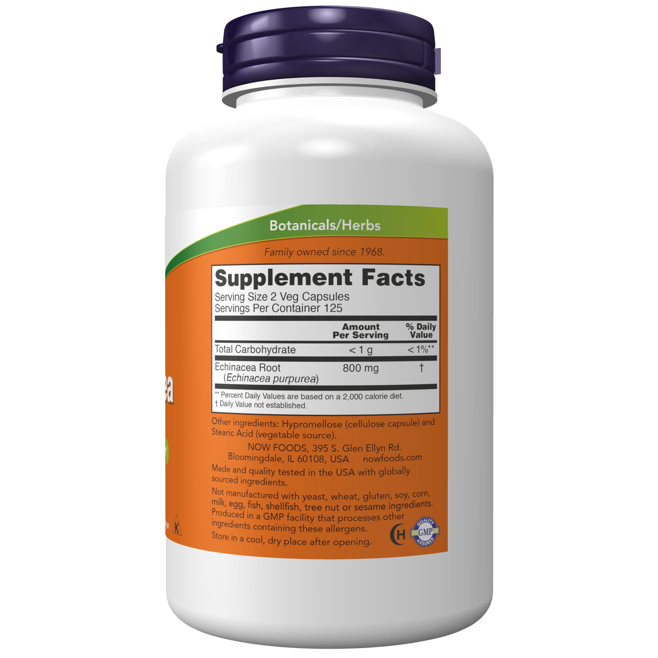 Foto 3 pulgar | Suplemento Now Echinacea raíz de Purpurea 400 Mg 250 Cápsulas - Venta Internacional