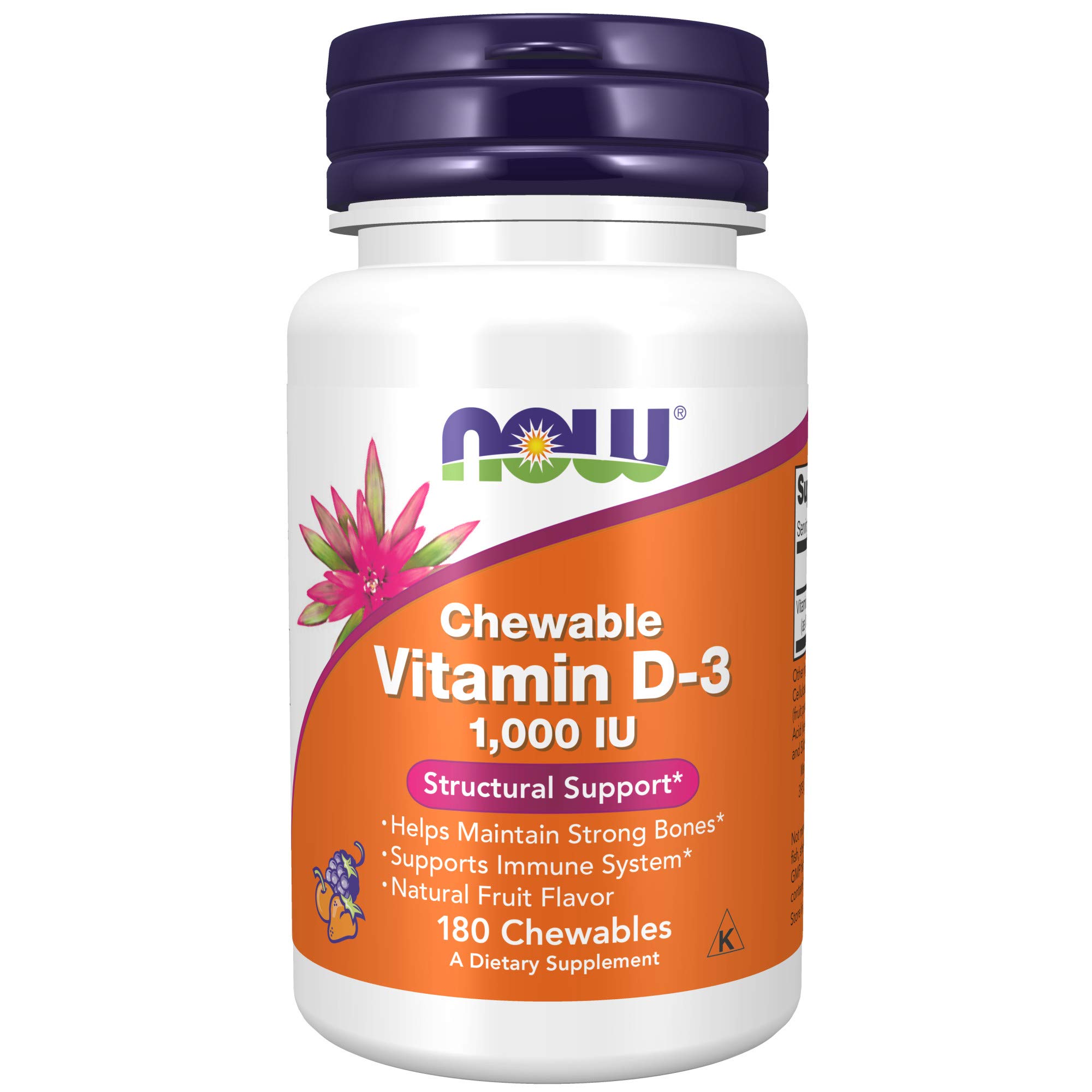 Foto 2 pulgar | Suplemento Now de Vitamina D-3 1000 UI 180 Comprimidos Masticables - Venta Internacional