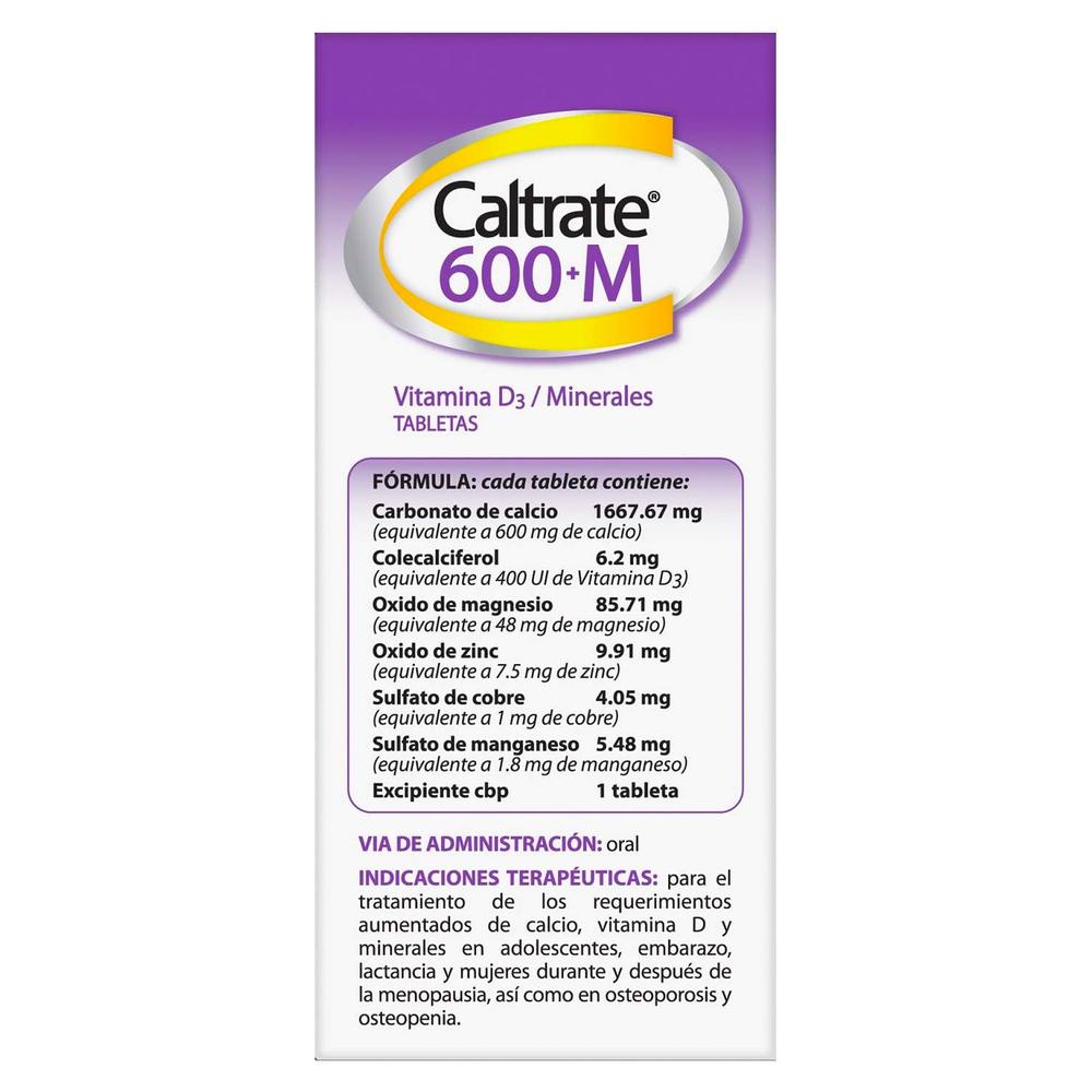 Foto 3 pulgar | Suplemento Caltrate 600 M 60 Tabletas