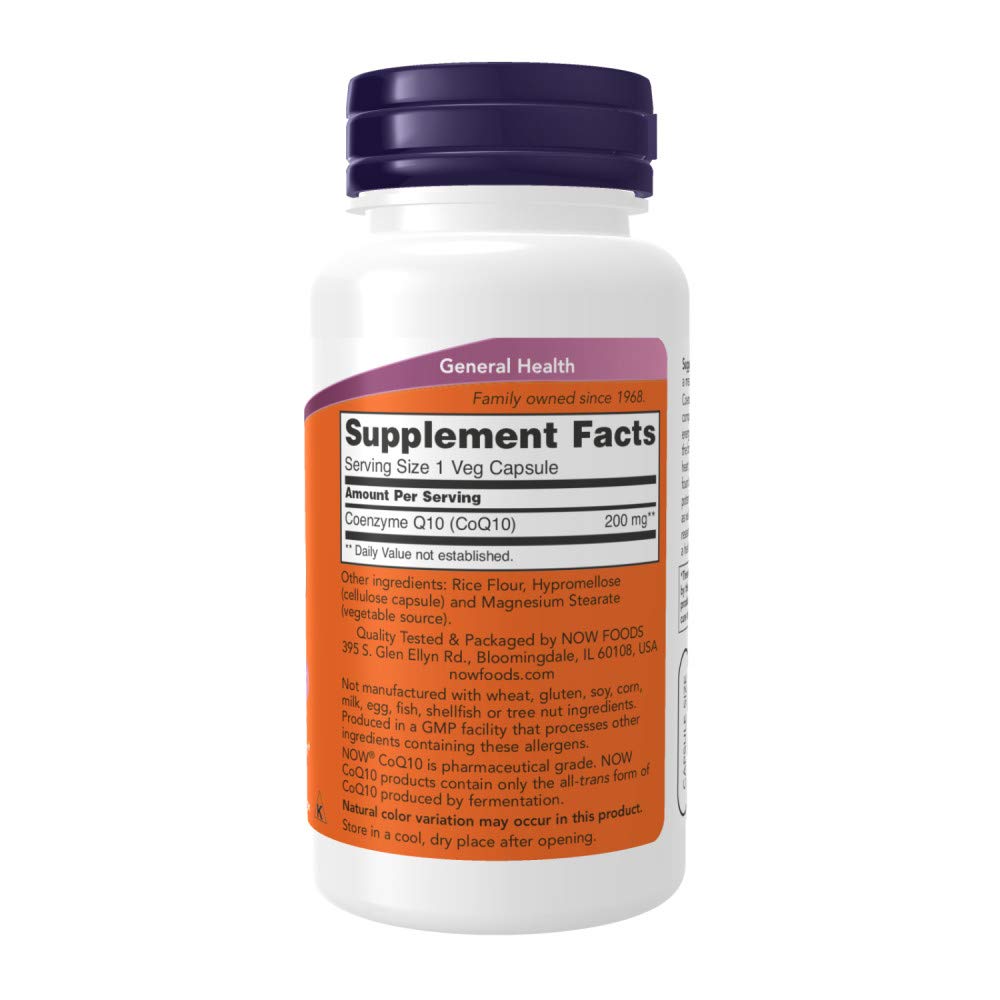 Foto 4 pulgar | Suplemento Now Coq10 (coenzima Q10) 200 Mg 60 Cápsulas Vegetarianas - Venta Internacional