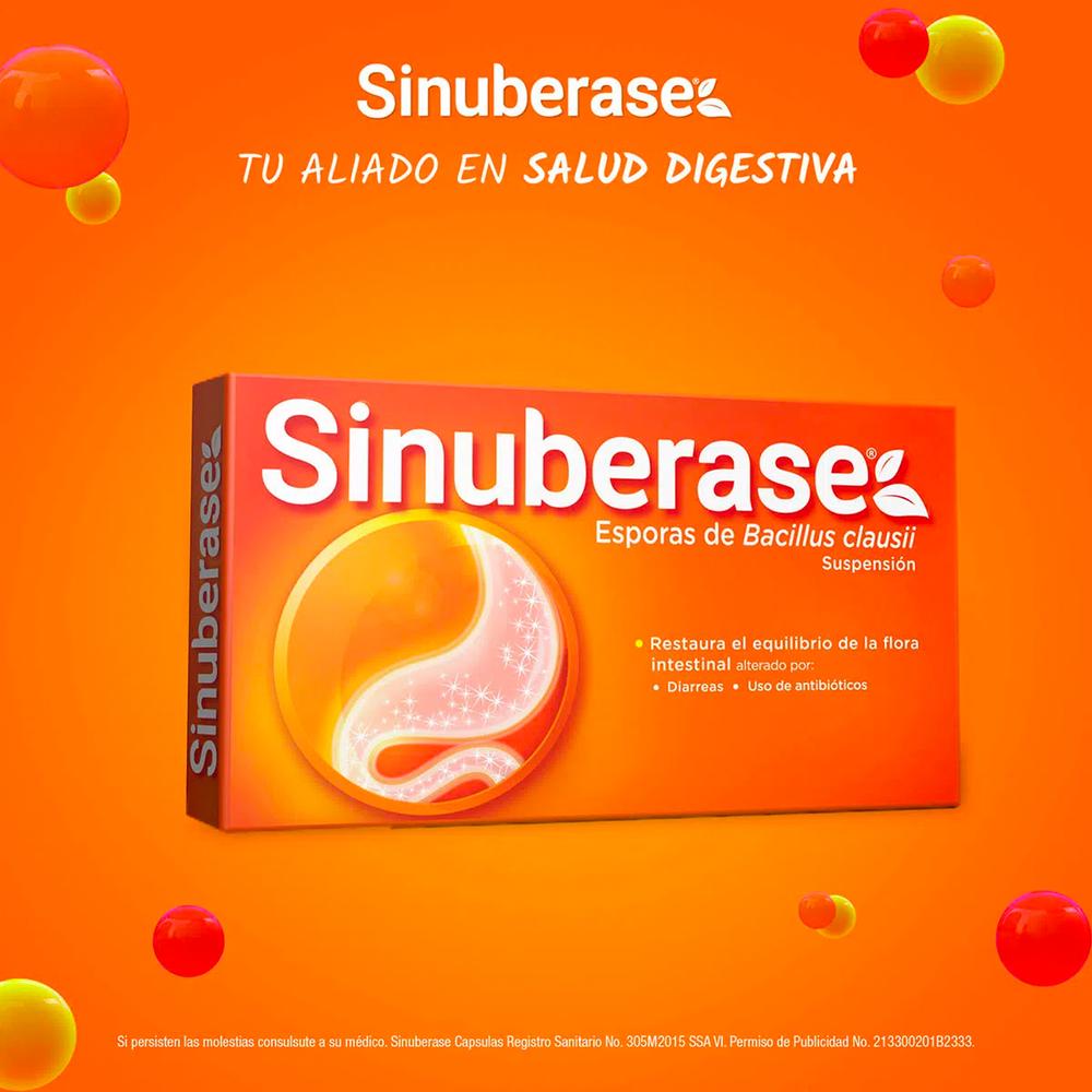 Foto 4 pulgar | Probióticos Sinuberase Bacilus Clausii 10 Ampolletas De 5 Ml