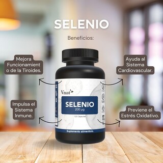 Foto 5 | Suplemento Vnat Selenio de 120 Cápsulas