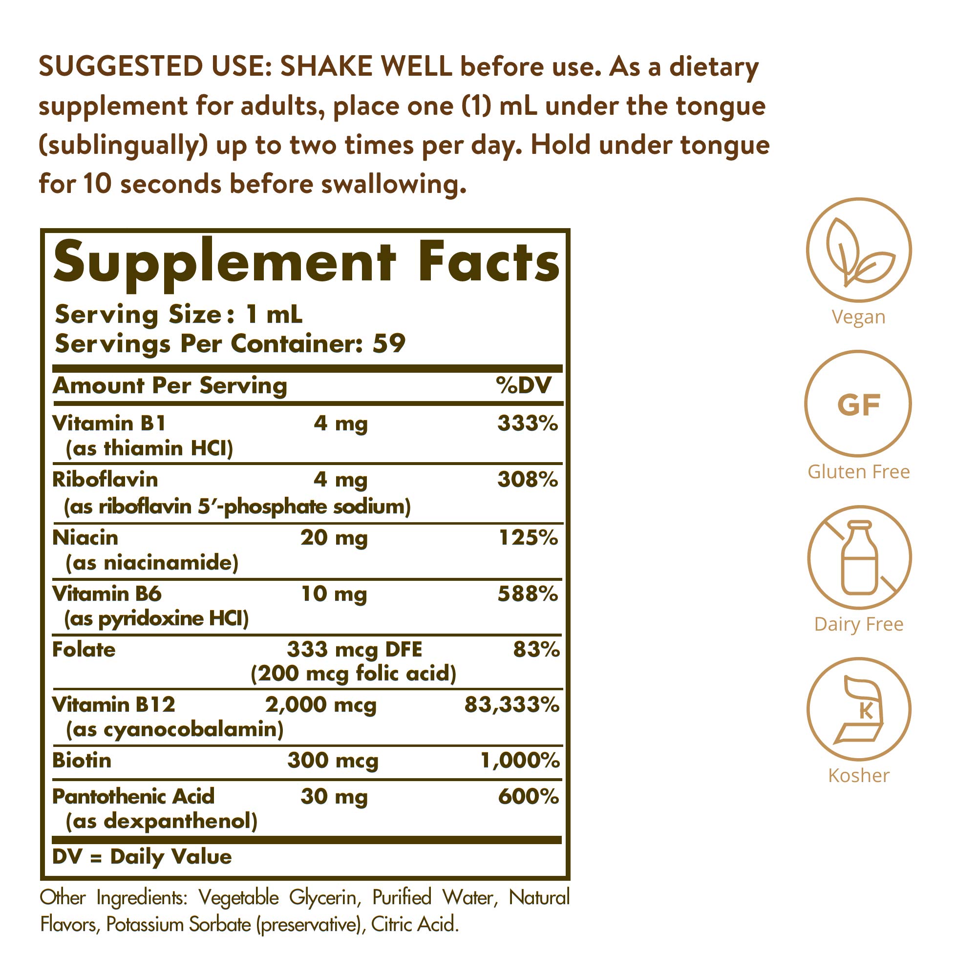 Foto 3 pulgar | Líquido Sublingual Solgar Con Vitamina B-12 2000 Mcg Con B-complex 5 - Venta Internacional