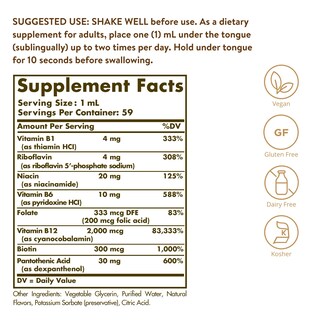 Foto 2 | Líquido Sublingual Solgar Con Vitamina B-12 2000 Mcg Con B-complex 5 - Venta Internacional