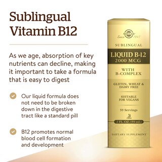 Foto 3 | Líquido Sublingual Solgar Con Vitamina B-12 2000 Mcg Con B-complex 5 - Venta Internacional