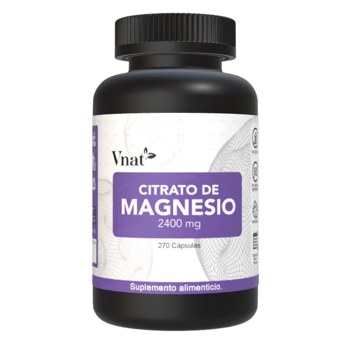 Foto 2 pulgar | Suplemento Vnat Citrato de Magnesio 270 Cápsulas