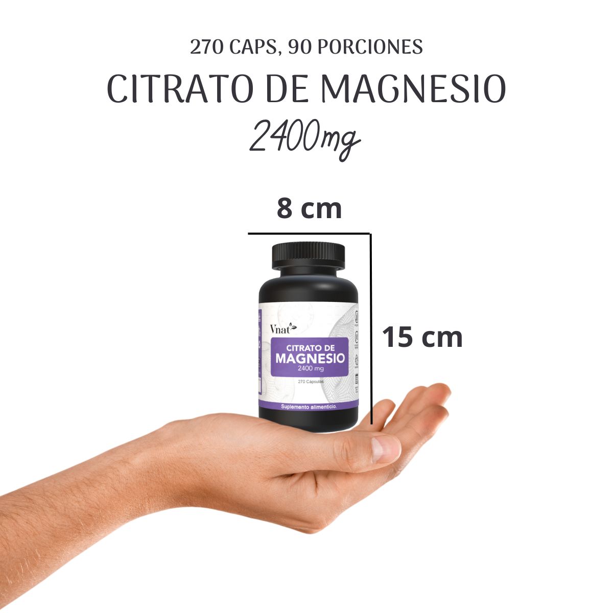 Foto 6 pulgar | Suplemento Vnat Citrato de Magnesio 270 Cápsulas