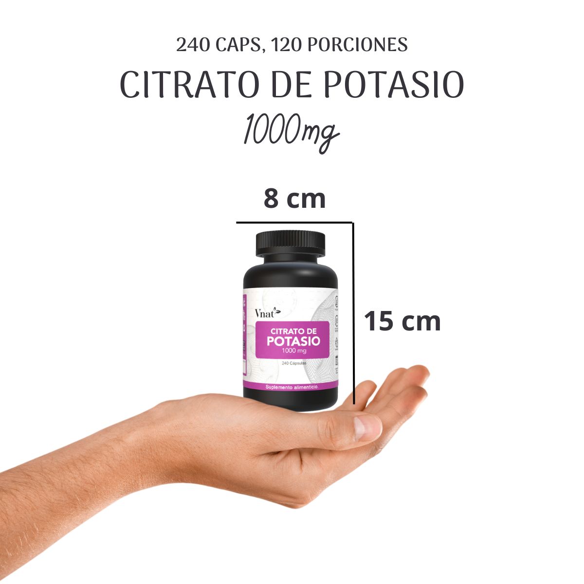 Foto 6 pulgar | Suplemento Vnat Citrato de Potasio 240 Cápsulas