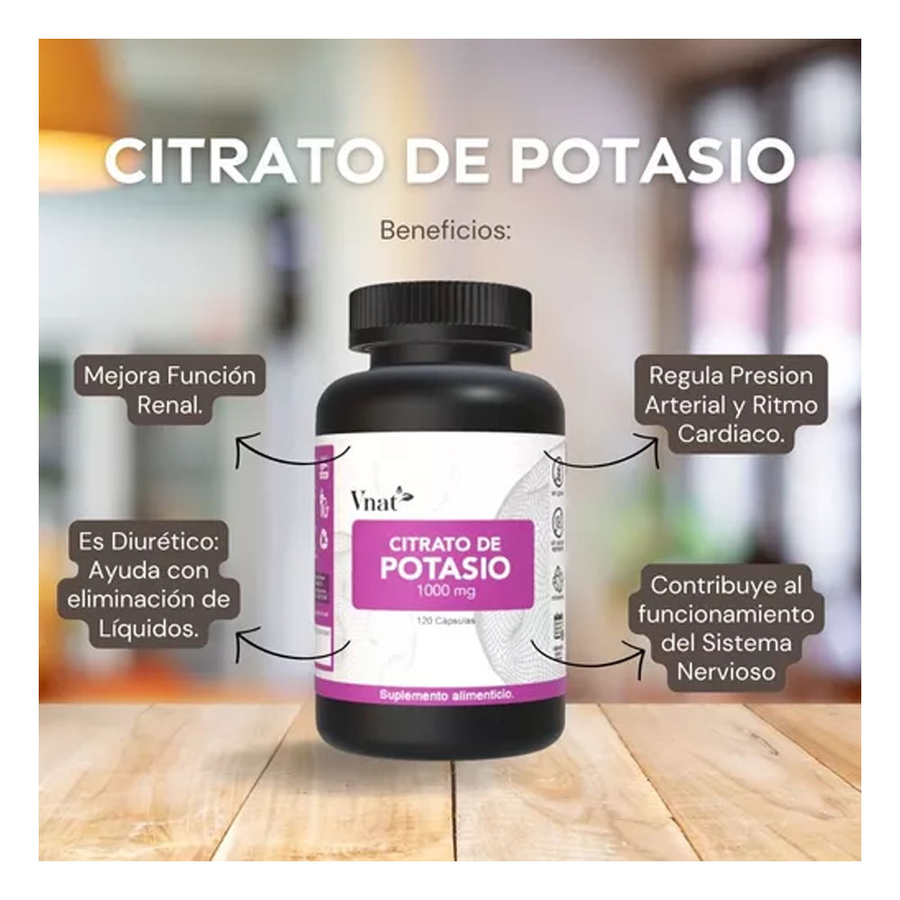 Foto 7 | Suplementos Vnat Citrato de Magnesio y Potasio 2 Piezas
