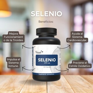 Foto 5 | Suplemento Vnat Selenio de 240 Cápsulas