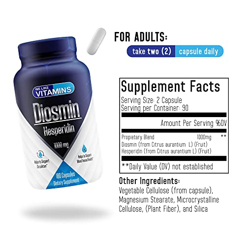 Foto 3 pulgar | Suplemento de Diosmina y Hesperidina con Vitaminas - 1000 Mg - 180 cápsulas