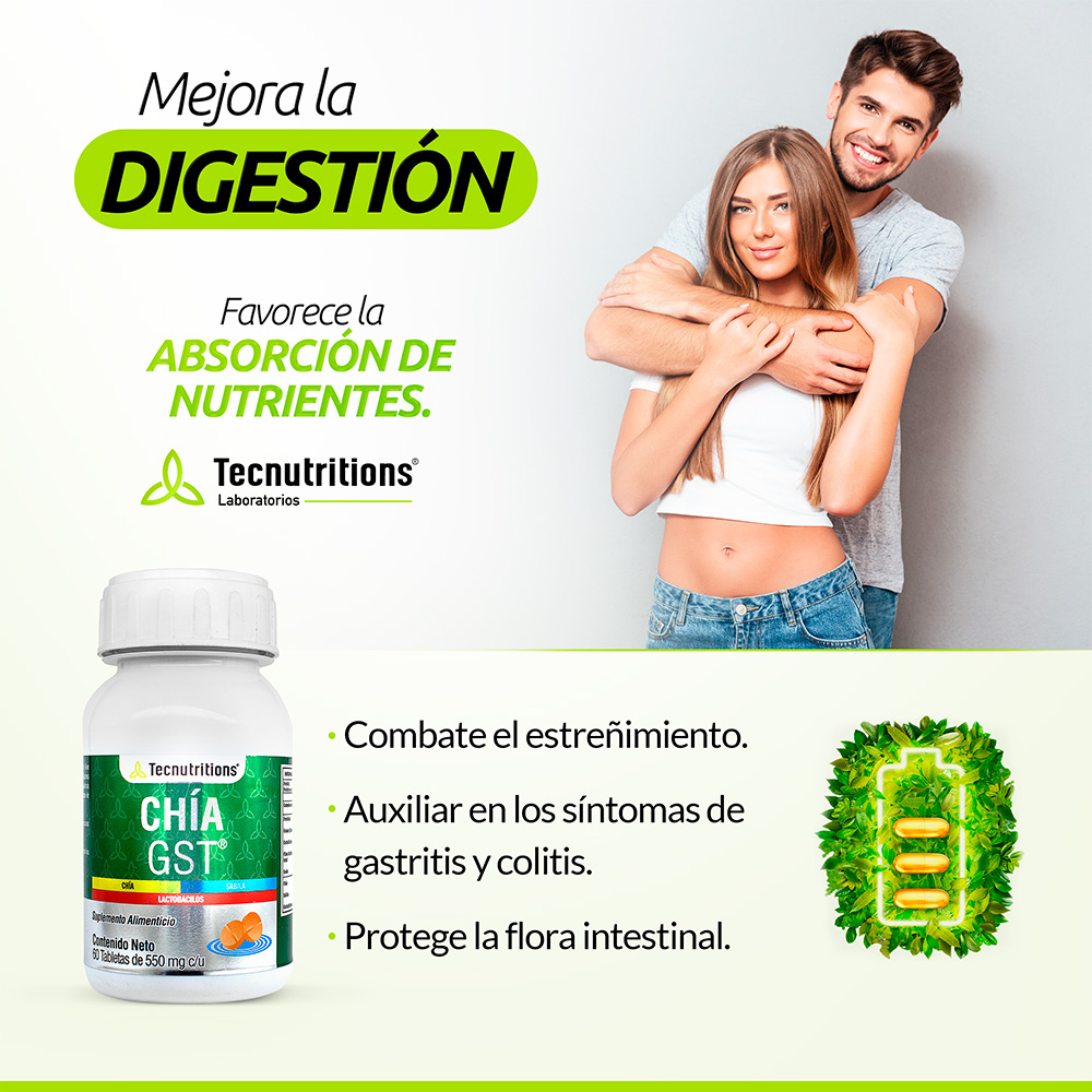 Foto 4 pulgar | Suplemento Tecnutritions Chía GST