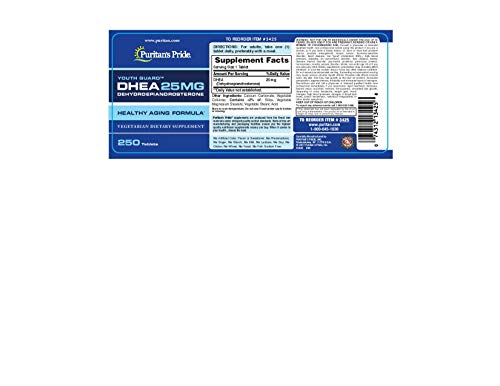 Foto 3 pulgar | Suplemento Puritan's Pride Dhea Antienvejecimiento 25 Mg 250 Comprimidos - Venta Internacional.
