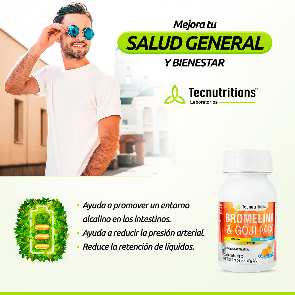 Foto 4 pulgar | Suplemento Tecnutritions Bromelina y Goji Mix